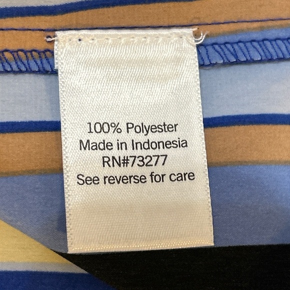 NWT Nine West Top Sz L Large Blue Striped Multicolor Button Front Long Sleeve - Picture 11 of 11